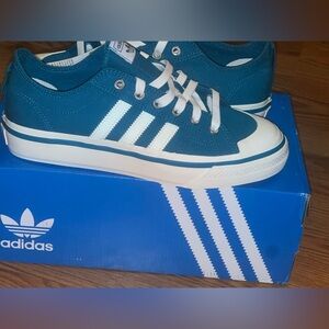 Adidas Teal and White Sneakers